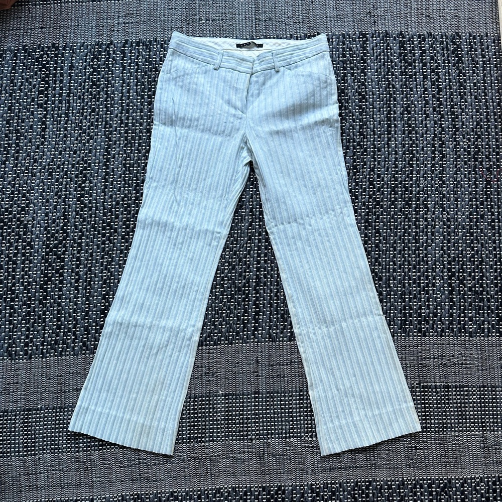 Theory Light Blue Striped Trousers